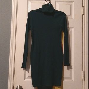 Green, turtleneck dress